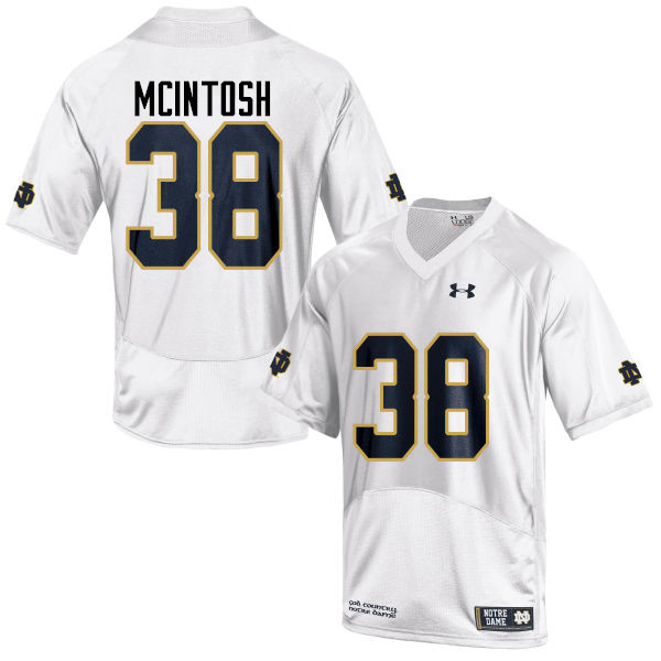 Men #38 Deon McIntosh Notre Dame Fighting Irish College Football Jerseys-White